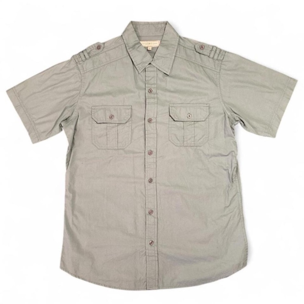 PD&C Olive Short Sleeve Dress Shirt